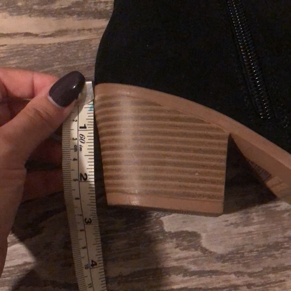 Black suede heeled booties - Picture 8 of 8